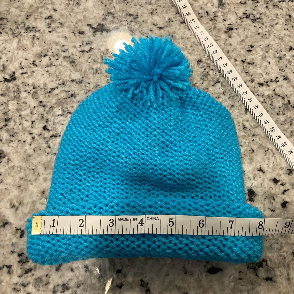 Blue Handmade Knitted Hat - Picture 4 of 4